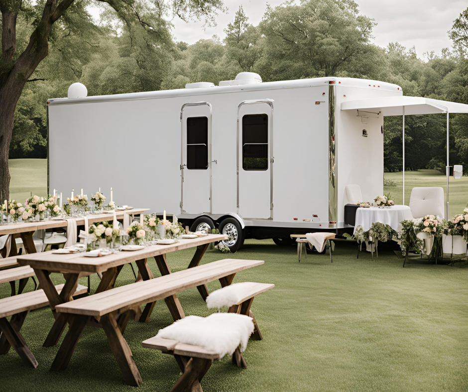 Restroom Trailer at Winery Wedding