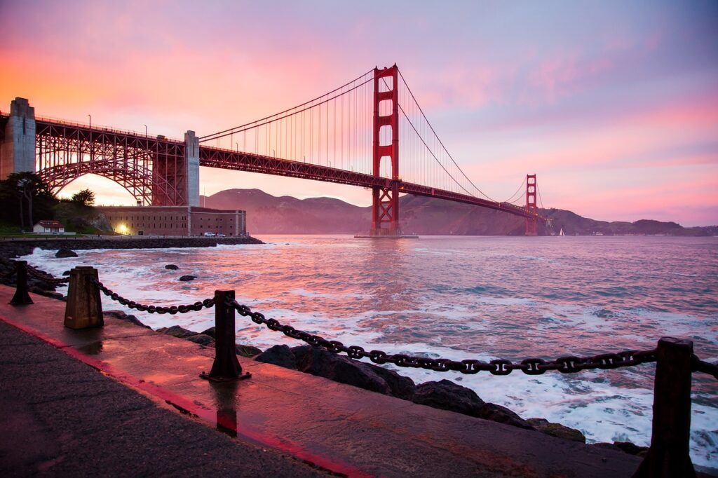 SF Golden Gate Bridge view from wedding