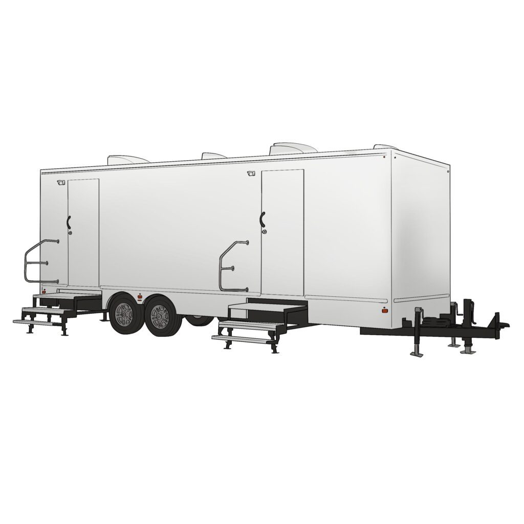 Large restroom trailer for rent