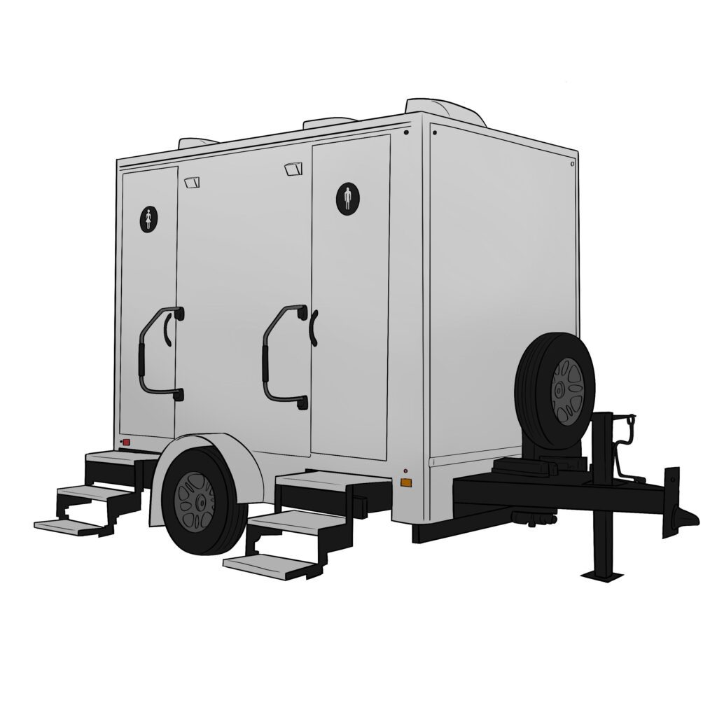 Two Stall Restroom Trailer Rental